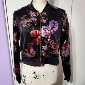 Charlotte Russe Floral Bomber Jacket